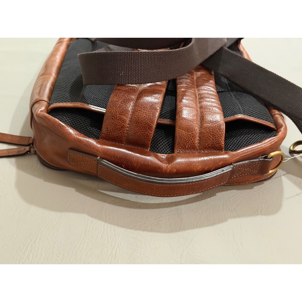 Fossil Buckner Convertible Backpack Briefcase Mens Cognac Leather NWT MBG9520222 - Picture 10 of 16